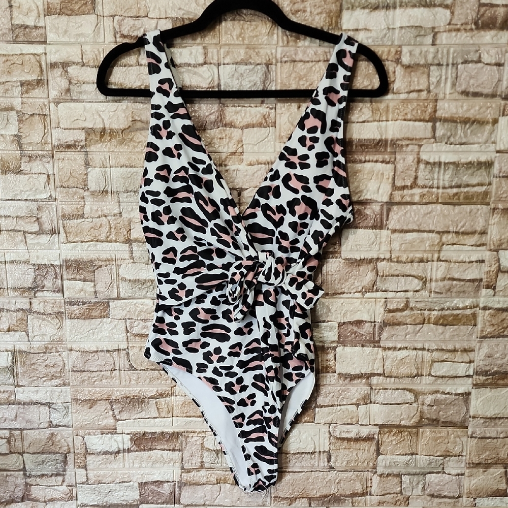 Leopard Print One Piece Swimsuit